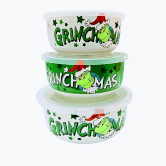 NEW Dr. Suess 65th Anniversary GRINCHMAS Nesting Food Storage Containers - Picture 1 of 10